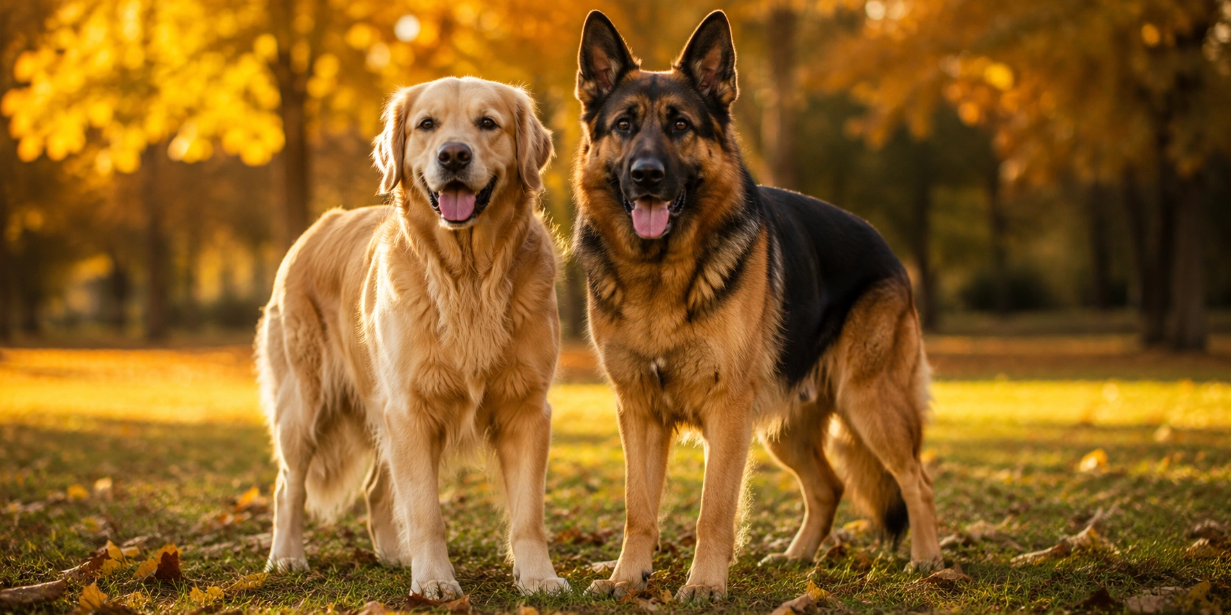 Different dog breed types including herding, sporting, and working dogs