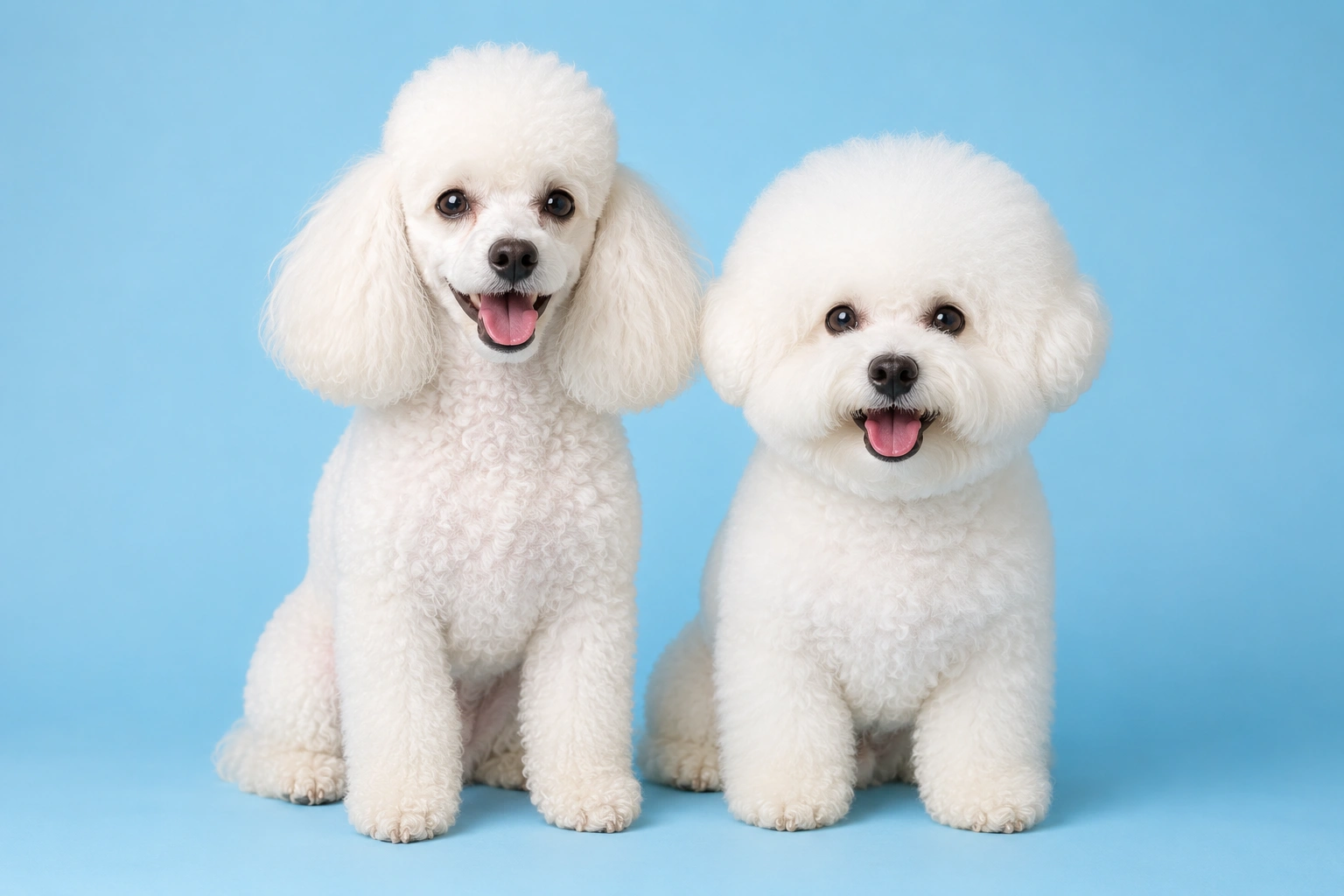 Poodle and Bichon Frise - popular hypoallergenic dog breeds