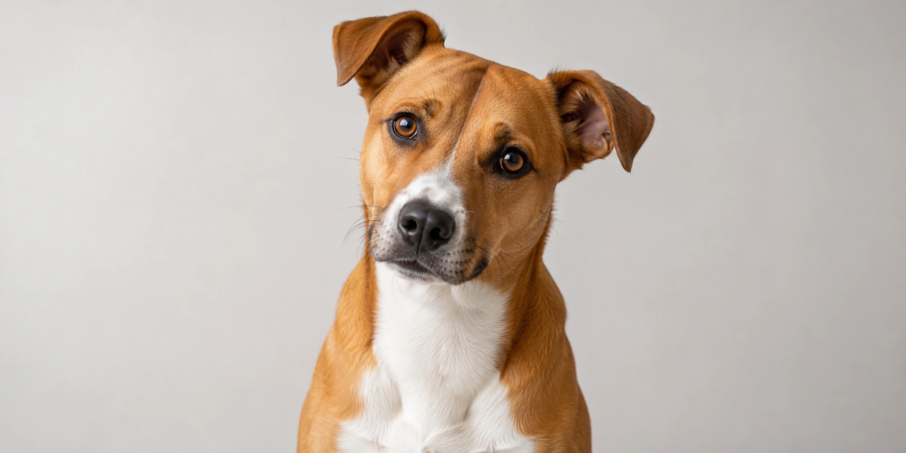 Healthy mixed breed dog with unique appearance